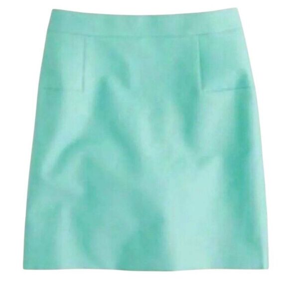 J. Crew Women's Mint Green Cotton/Spandex Lined Mini Skirt - Picture 1 of 11